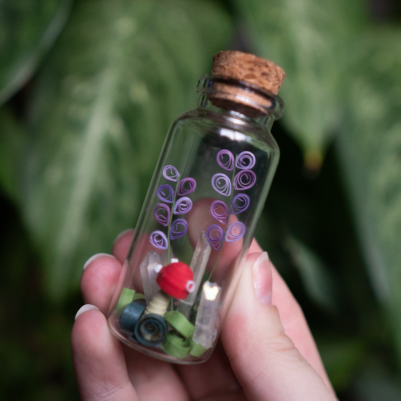Bottle craft, Tiny Bottle Charm, Mini Bottle Art